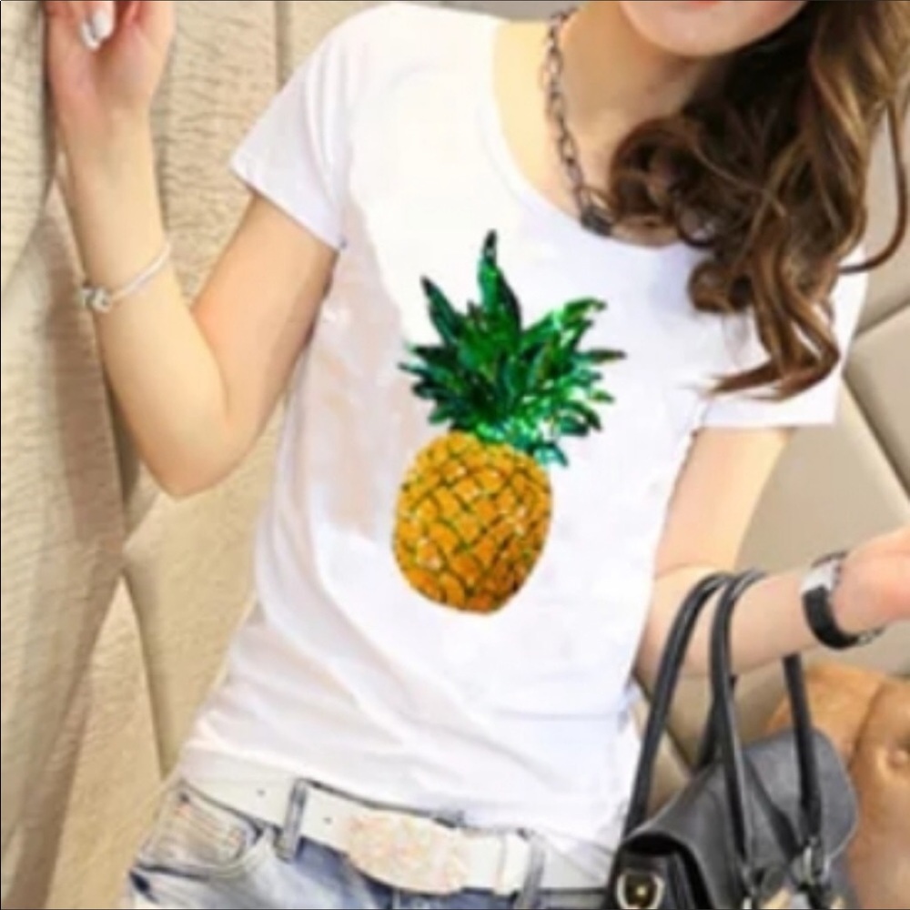 Pineapple Sequin Tee Epris  S, M, L Available